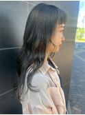 カーキグレージュ 透明感カラー ブリーチ オン眉 ハイトーン