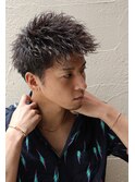 メンズ波巻きツイスパニュアンススパイラルスパイキーショート