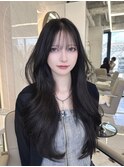 2wayバング 韓国前髪 シースルー レイヤーカット 韓国ヘア 小顔