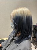 コントラストが映えるブルーブラック×デザインカラー