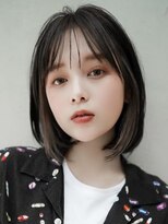 ギークス(GEEKS)&nbsp;【GEEKS渋谷】黒髪ボブ/初ブリーチ/イヤリングカラー/伸ばしかけ