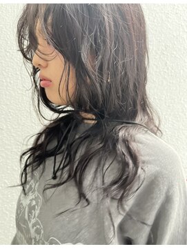 透明感カラー+似合わせパーマ