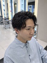 エアー 銀座タワー(AIR)&nbsp;メンズカットニュアンスパーマ刈り上げツーブロック黒髪