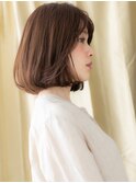ヘーゼルブラウンブリーチなし大人美人Aラインボブ30代40代A32