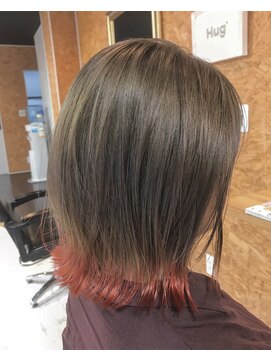 ハグ(Hug) [Hug][鹿沼]ベージュ×オレンジの裾カラーで毛先をvividに＊