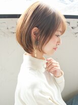 キリ 表参道(kyli)&nbsp;小顔カットボブルフ大人かわいいピンクベージュ薄めバングくびれ