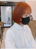 guestsnap オレンジ　切りっぱなし　ボブ　大須