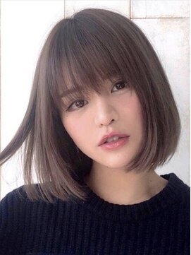 サンド クリア 横浜本店(sand clear) ナチュラルボブ シースルーバング アッシュベージュ