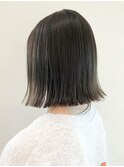 オリーブグレージュ切りっぱなしボブ_カーキグレージュ_ba320061