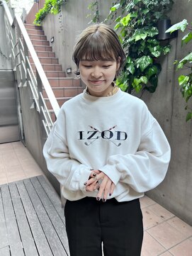 ジェノ(JENO by apish) 黒髪/グレーベージュ/レイヤーロング/前髪パーマ