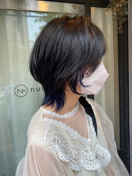 ネウィ 八王子(newi) 大人かわいいショート/裾カラー/アッシュブラック