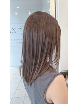 ジーナ 船橋(Zina) 髪質改善＊ロングレイヤーグレーベージュ＊美髪【Zina船橋】