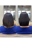 癖毛が収まるボブ髪質改善酸性ストレートぷっつんボブ縮毛矯正