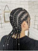 コーンロウ風全頭編み込み※ご予約は要問い合わせ