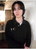 メンズボブウルフメンズミディアムレイヤーカットメンズウルフ