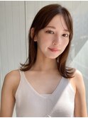 前髪 外ハネボブ くびれヘア  アプリコットオレンジ"