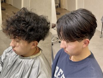 メンズエス 天満扇町(mens esu)の写真/年間3万人以上の癖毛改善！《曲がる縮毛矯正》 メンズスタイルのスペシャリストが作るTPOを選ばないstyle☆