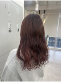 パーマ×ワインレッド