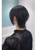 ウルフカットショートウルフ似合わせカットダークアッシュ
