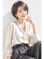 アッシュ 学芸大学店(Ash)&nbsp;ショートボブ/大人女性/グレージュ/白髪ぼかしハイライト/脱白髪