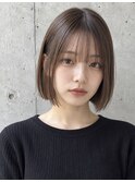 結べる長さのボブ/シースルーバング/顔周りカット/前髪/韓国