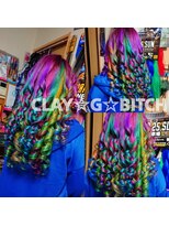クレイジービッチ(CLAY G BITCH)&nbsp;【地毛】再来限定/原色レインボーカラー/ユニコーン原色カラー