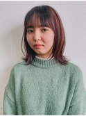 【ハイライト】伸ばしかけボブ×くすみピンク