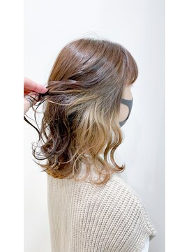 アッシュ 二子玉川店(Ash) インナーカラー×クリアベージュ　ブリーチ1回~