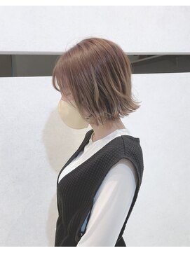 フランチェスカドット(francesca.) 切りっぱなしボブ×ミルクティーカラー