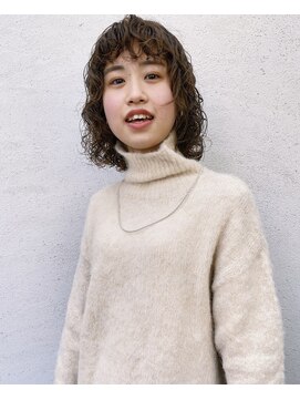 フェンヘアーアイス 中目黒(Fen.hair ici) 20代30代大人可愛いボブパーマグレージュハイライト前髪パーマ