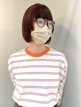 メモリーズ 銀座(Memories) オレンジベージュとステップボブ