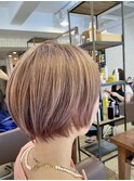 ピンクベージュマッシュショート◎【浜崎】