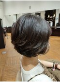 【パーマ】丸みショートボブ