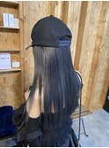 スモークブラックカラー/ブリーチなし/ダブルカラー/駅南