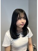 【下北沢】顔周りレイヤー／ブルーブラック/韓国ヘア