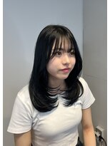 アンサム 下北沢店(UNSOME)&nbsp;【下北沢】顔周りレイヤー／ブルーブラック/韓国ヘア