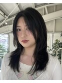 bレイヤーカットハッシュカットロングレイヤーウルフカット