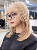 渋谷ミルクティーベージュハイトーンカラーヘーゼルベージュ30代