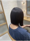 ぱっつん切りっぱなし＊縮毛矯正で自然なボリュームダウン◎