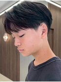 メンズセンターパートウルフセンターパートニュアンスパーマ襟足