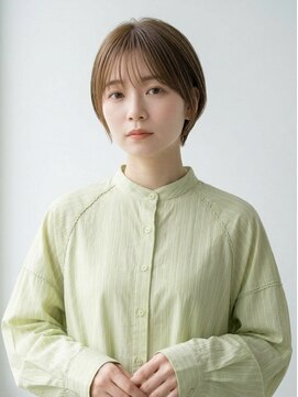 キビト(kibito) オリーブベージュ大人ショートボブ簡単スタイリング20代30代