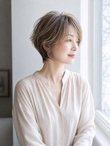 アルトル 池袋2nd(altru)&nbsp;◇大人40代50代60代ショートボブ丸みショート白髪ぼかし