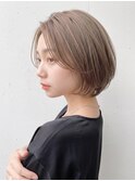 【東 純平】透明感ミルクティーベージュ 小顔 レイヤーボブ