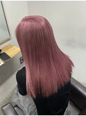 ピンクラベンダーピンクヘアーブリーチダブルカラーハイトーン