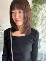 メグリ(meguri)&nbsp;ミディアムレイヤー　ベージュカラー　ハッシュカット