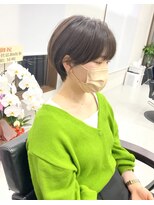 エルエスヘアー(LS HAIR)&nbsp;イメチェン　耳かけマッシュショート×暗髪オリーブグレージュ
