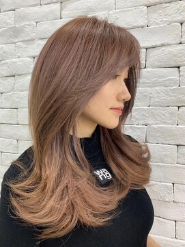 ソアバイリコヘアー(soar by LiCO Hair) バレイヤージュグラデーション コーラルベージュ