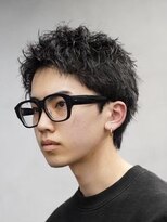 シャドウパーマ無造作パーマセンターパートマッシュヘア毛流れ