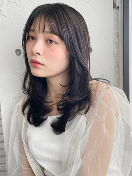 アグノス 青山(Agnos) うる艶髪レイヤーカットワンカールミディアム大人可愛いうるツヤ