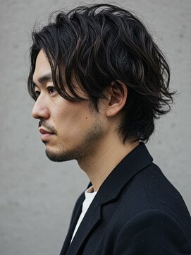 フイ 横浜センター北店(Hui) フェザーパーマ/グレーブルーカラー/刈り上げショートパンク